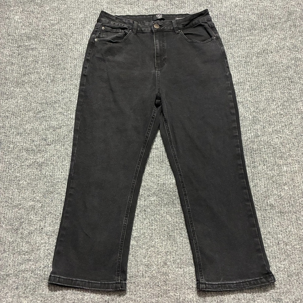 BBJ Straight‎ Leg Jeans Womens Size 13/31 Black Denim Stretch Casual High Rise